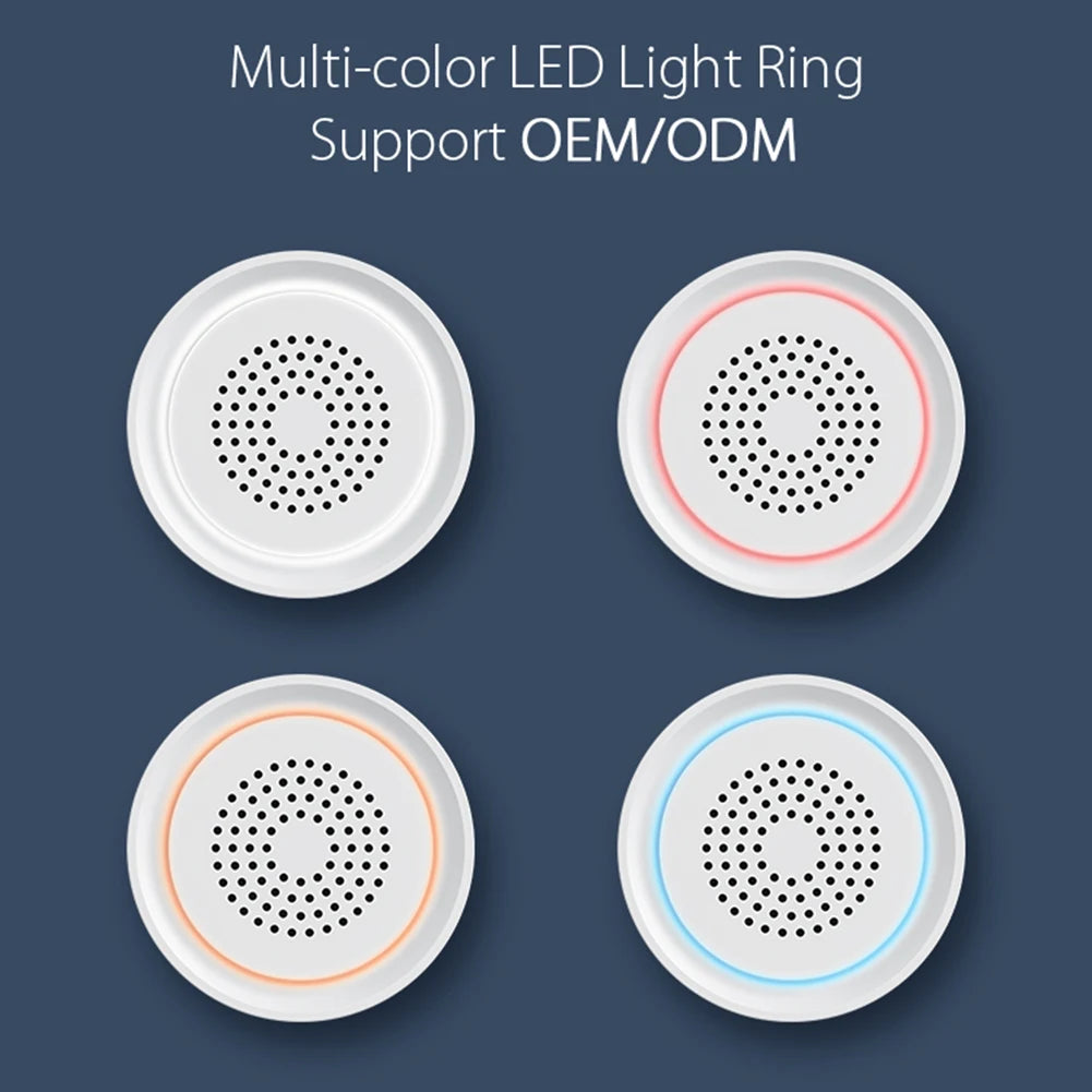 USB Smart Sensor Siren 2.4Ghz Wifi Temperature Detector Tuyasmart App Remote Control Button Battery Powered Home Security Device