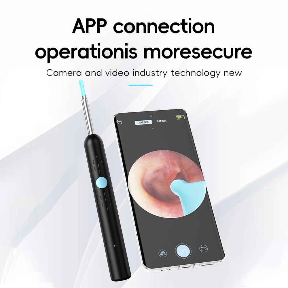Ear Cleaner High Precision Ear Wax Removal Tool with Camera with LED Light Wireless Cleaner Smart Ear Cleaning Kit Health Care