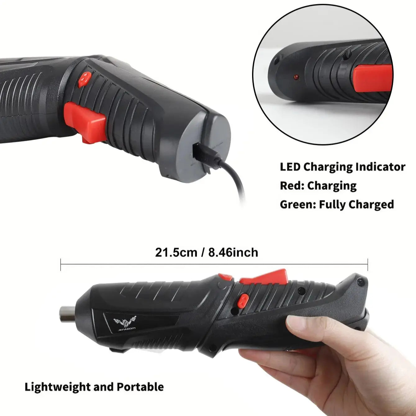 8 in 1 Electric Screwdriver Cordless Drill Screwdriver Bits Set Rechargeable 3.6V Li-Ion 3.5N·M for Home Improvement DIY Project