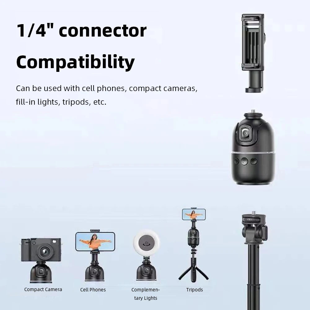 Auto Face Tracking Tripod 360° Rotation Auto Tracking Phone Holder Rechargeable Smart Shooting Stand for Tiktok Video Recording