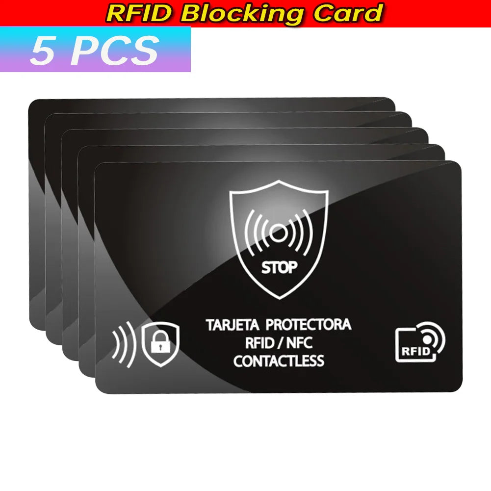 5Pcs NFC Debit Credit Card Passport Protector Entire Wallet Ultra Thin RFID Blocking Card One Card Protects for Men & Women
