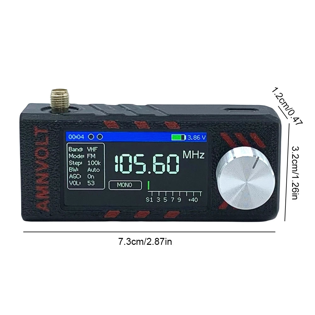 Upgraded SI4732 DSP Radio LSB USB AM FM FM/AM Radio Headphone Amplifier Bandwidth/Brightness Adjust 1.9In IPS Screen Mini Radio