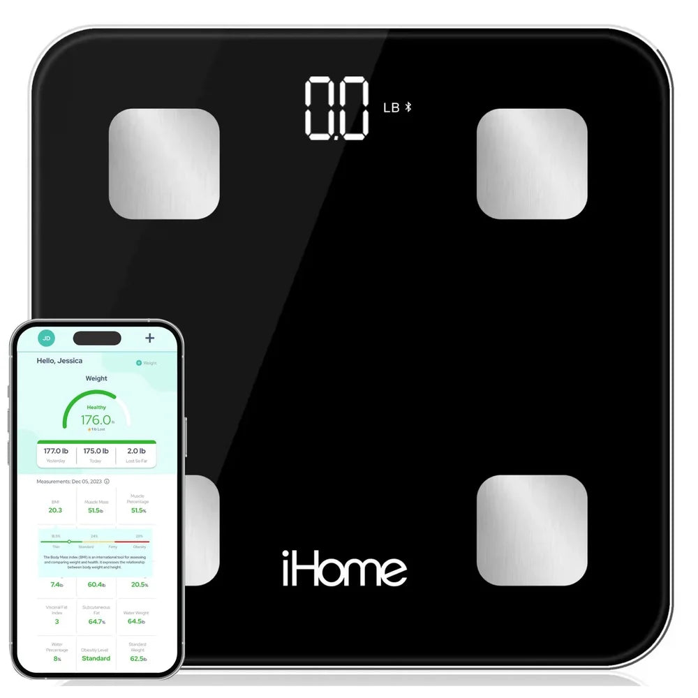 Smart Bluetooth Digital Body Weight Scale with 14 Measurements BMI Tracking LED Display FSA HSA Eligible Durable Design 397 Lbs