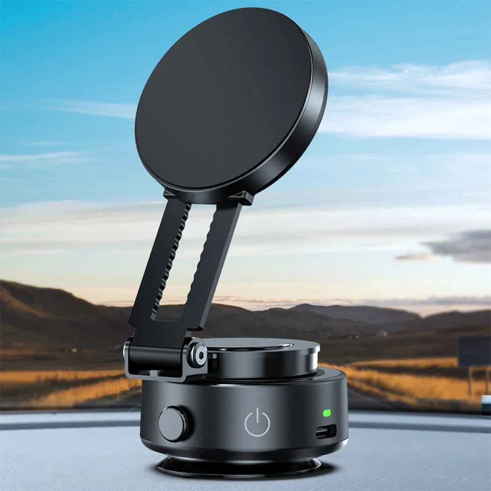 For Magsafe Magnetic Vacuum Car Phone Holder 360° Rotatable Folding Mobile Phone Holder Electric Vacuum Swivel Stand for Iphone