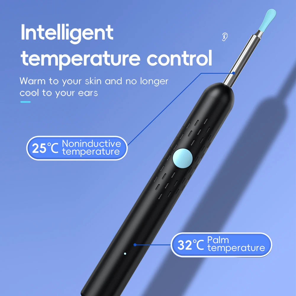 Ear Cleaner High Precision Ear Wax Removal Tool with Camera with LED Light Wireless Cleaner Smart Ear Cleaning Kit Health Care
