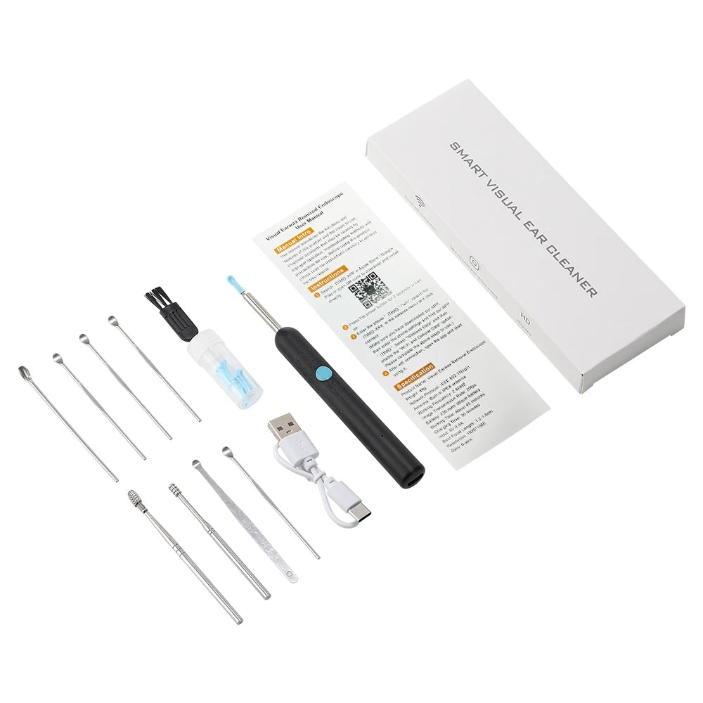 Ear Cleaner High Precision Ear Wax Removal Tool with Camera with LED Light Wireless Cleaner Smart Ear Cleaning Kit Health Care