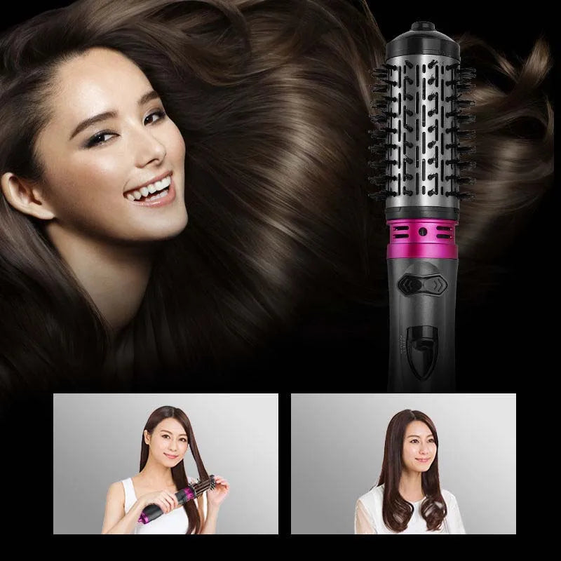 Multifunctional 3 in 1 Hot Air Auto-Rotating Hair Dryer Brush, Curling Straightening Styling