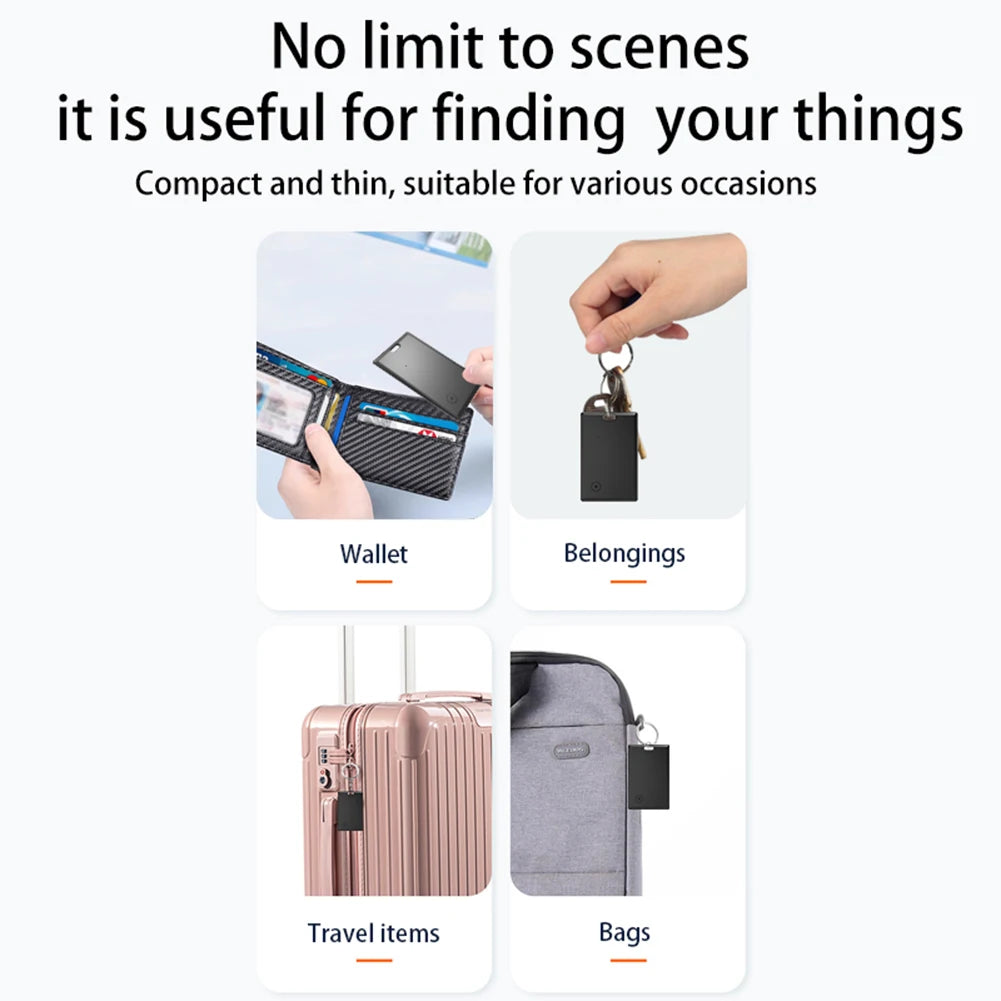 Smart Card Wallet Tracker Card Smart Bluetooth-Compatible Tracking with Key Chain Hole GPS Locator Smart Tag Wallet Phone Finder