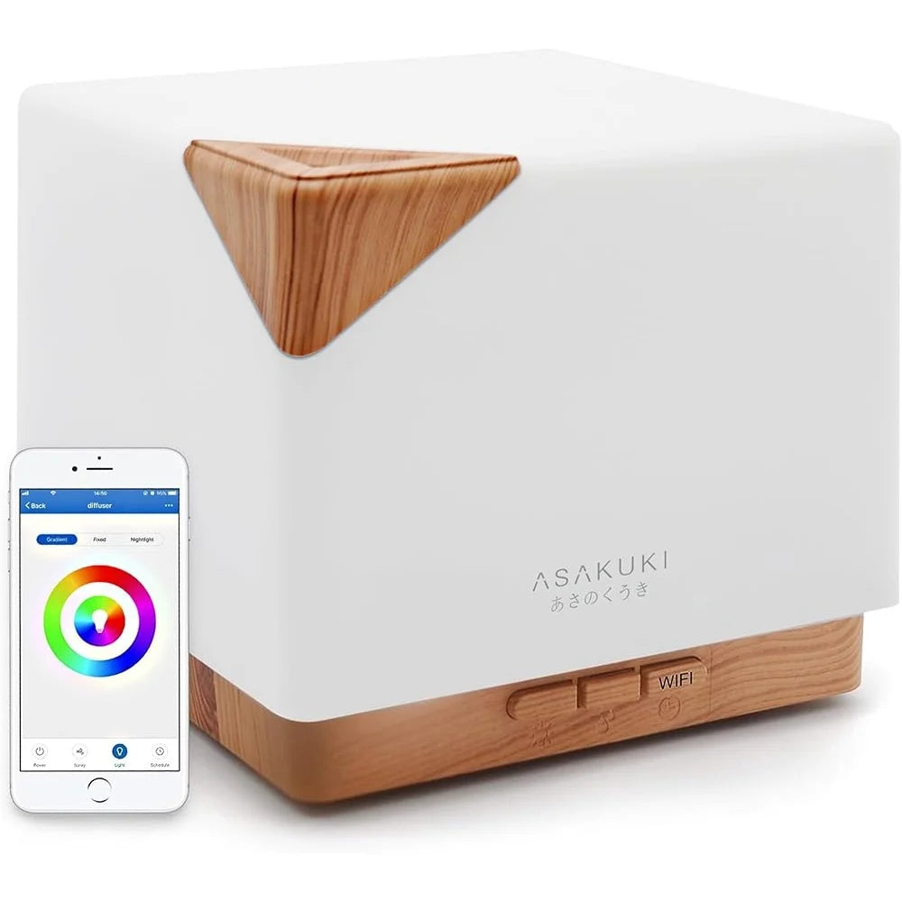 Smart Wifi Aromatherapy Diffuser Alexa Google Home Voice Control 700Ml Essential Oil Ultrasonic Humidifier App Scheduling 7 LED