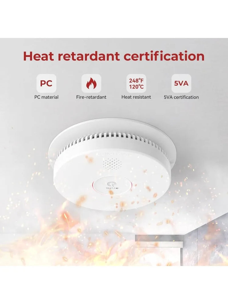 Hardwired Interconnected Smoke Detectors,Photoelectric Smoke Alarm with 9V Battery Backup,Test/Silence Button, Hard Wired