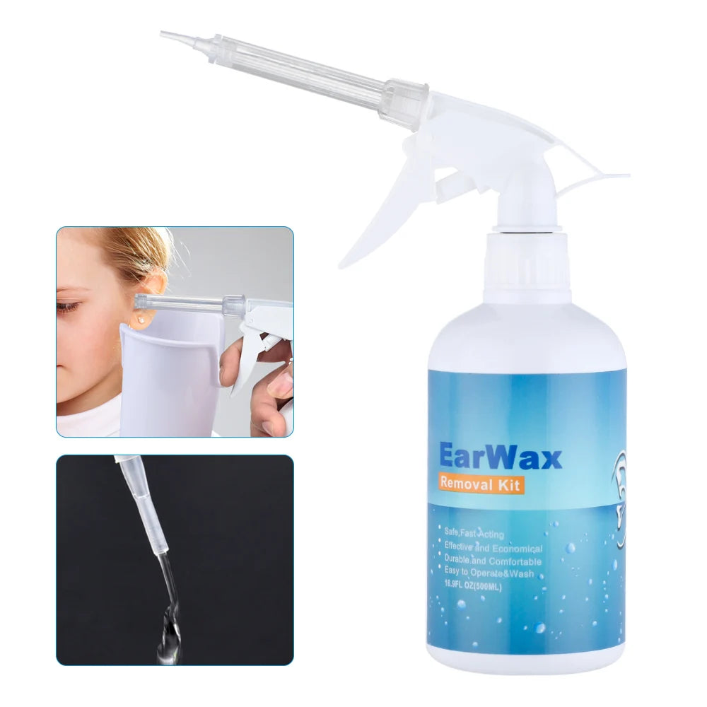 500Ml Ear Cleaner Kit Ear Wax Remover Plastic Bottle Ear Irrigation Washer Set for Adults Kids Ear Care Limpiador De Oidos
