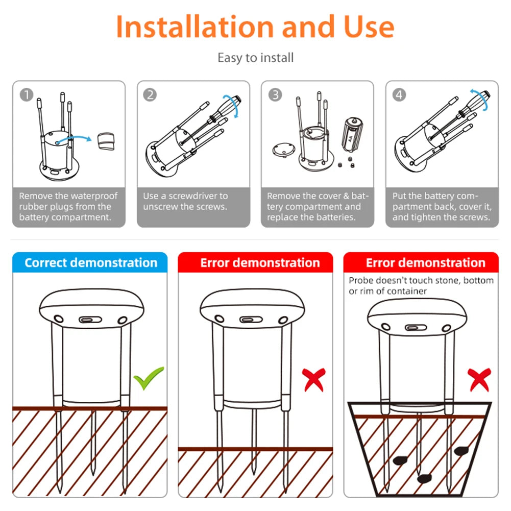 Wireless Soil Tester for Tuya Smart Zigbee IP66 Waterproof Temperature Humidity Meter APP Real Time Monitor for Greenhouse