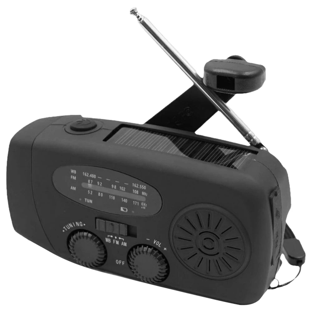 2000Mah Hand Crank Emergency Radio with LED Flashlight Power Bank Charger AM/FM/NOAA Weather Alert for Camping Hiking