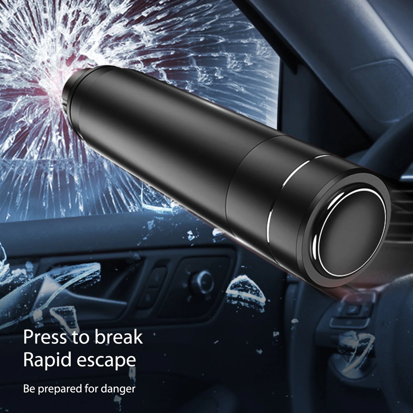 Mini Car Escape Safety Hammer Tool with Base Aluminum Alloy Window Breaker for Emergency Self-Rescue and Vehicle Accidents