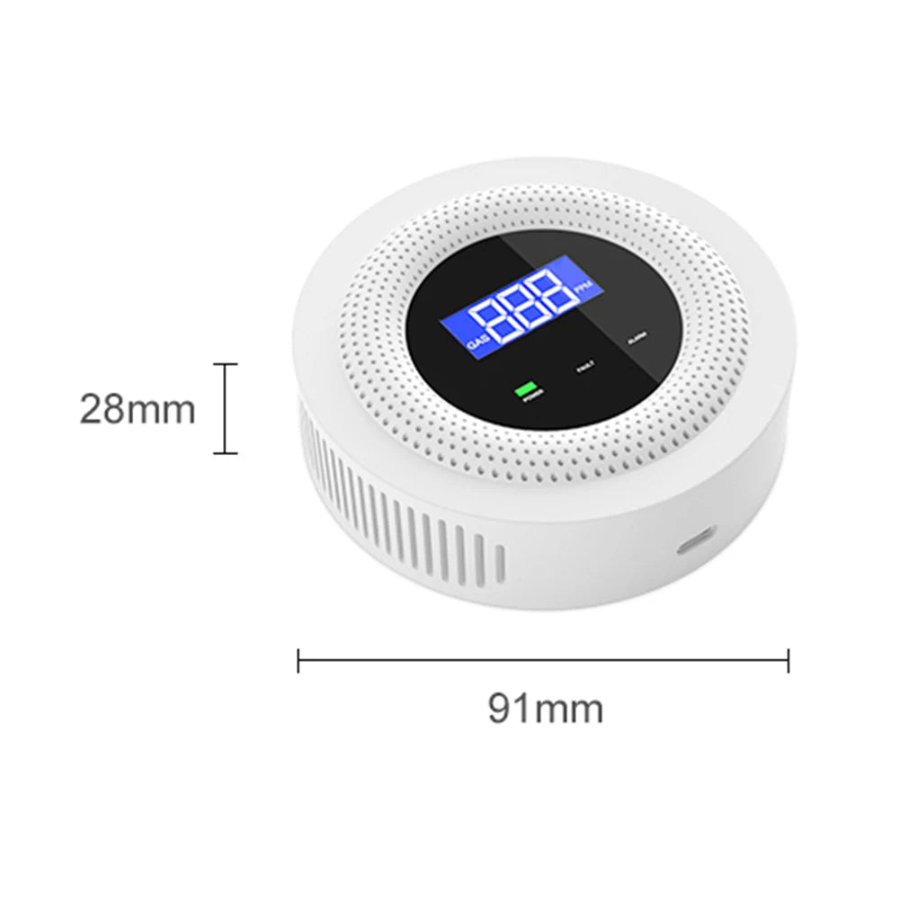 Tuya Gas Leak Sensor Sound Alarm Propane Detector Multifunctional Home Gas Alarm Bluetooth-Compatible for LPG Gas Biogas Methane