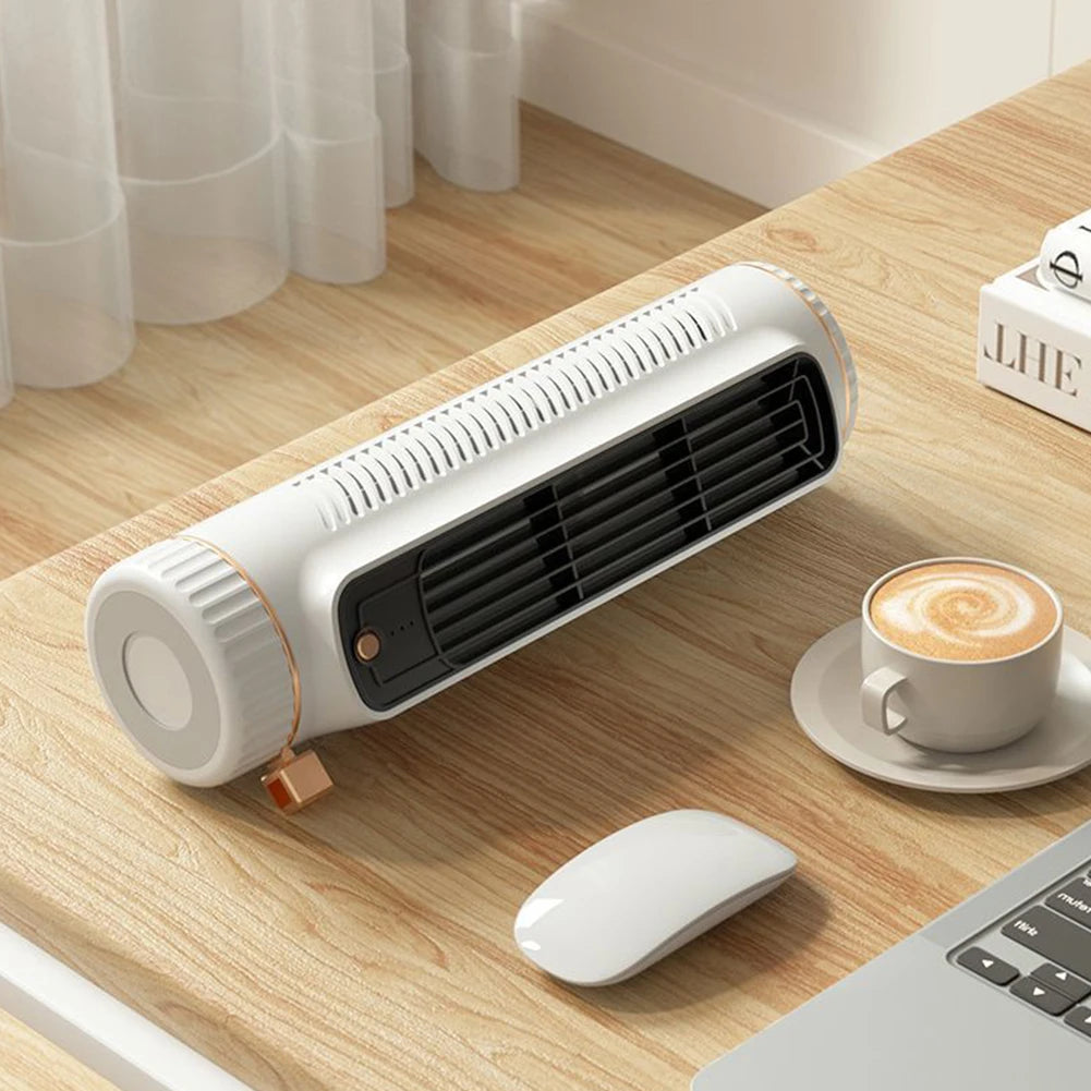 USB Rechargeable Desk Tower Fan 3 Speeds Summer Ventilation Fan Desktop Cooling Fan Portable Fan for Home Camping Fans