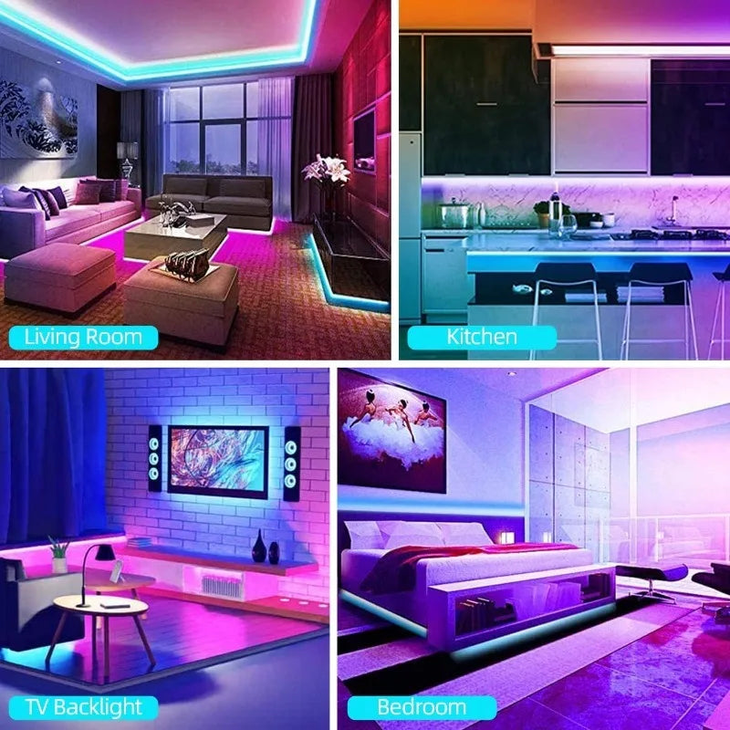 100FT Smart LED Strip Lights RGB Sync to Music with 40 Key Remote Controller LED Lights for Bedroom,Christmas Lights Decration (