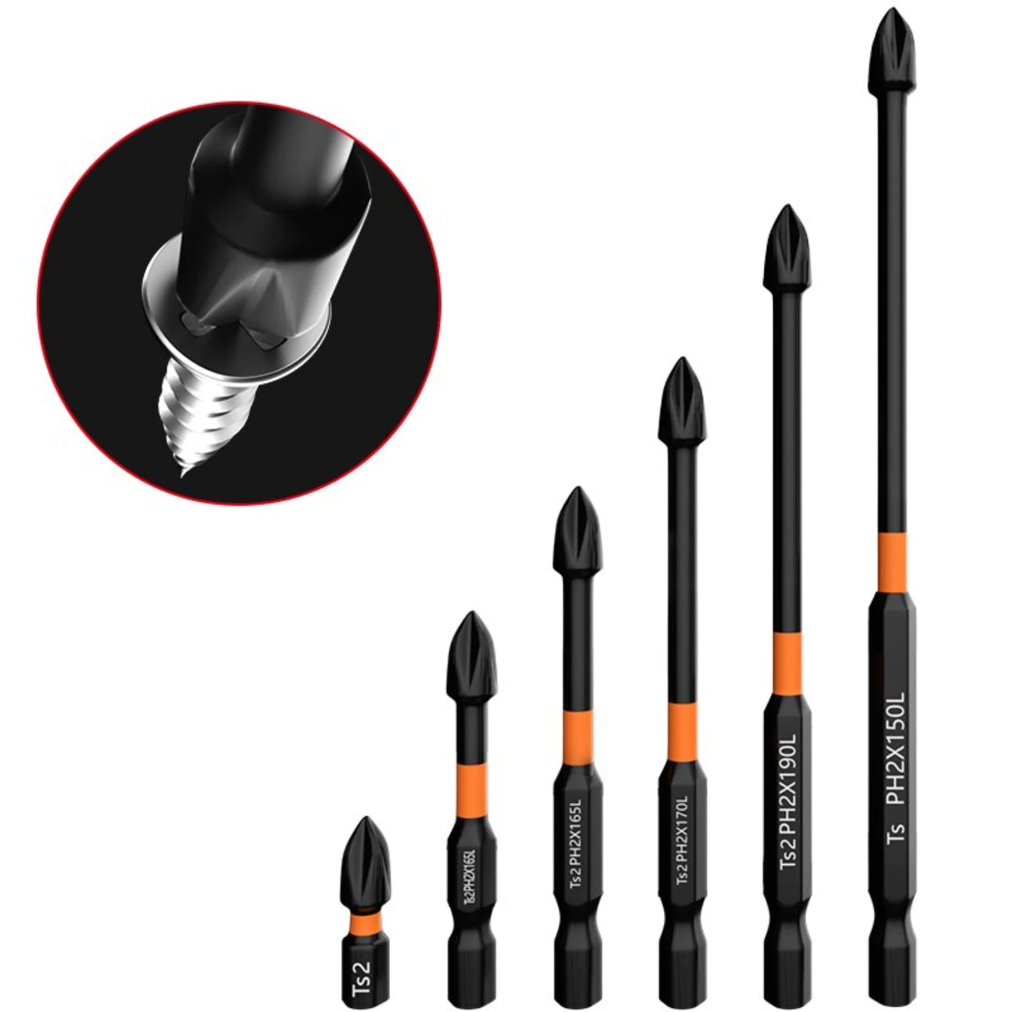 6PCS Cross Screwdriver Strong anti Slip High Hardness Screwdriver Tool Drill Extended Hexagonal