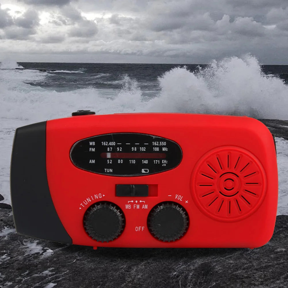 2000Mah Hand Crank Emergency Radio with LED Flashlight Power Bank Charger AM/FM/NOAA Weather Alert for Camping Hiking