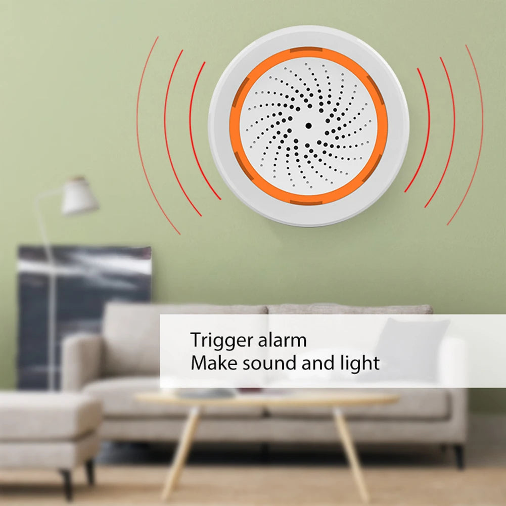 Tuya Zigbee USB Sound Light Sensor Smart Alarm Siren Offers 90Db Security Protection and Remote Control System