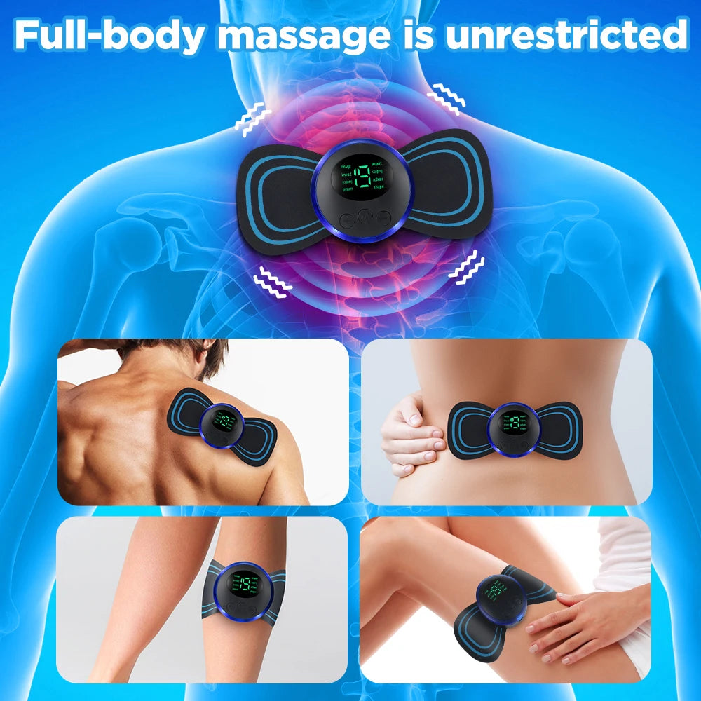 EMS Electric Neck Massager Back Shoulder Remote Control Leg Massage Pad Body Muscles Relaxation TENS Pads Fatigue Relief Patches