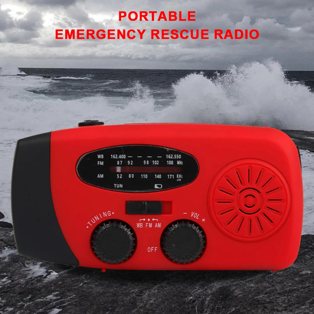 2000Mah Hand Crank Emergency Radio with LED Flashlight Power Bank Charger AM/FM/NOAA Weather Alert for Camping Hiking