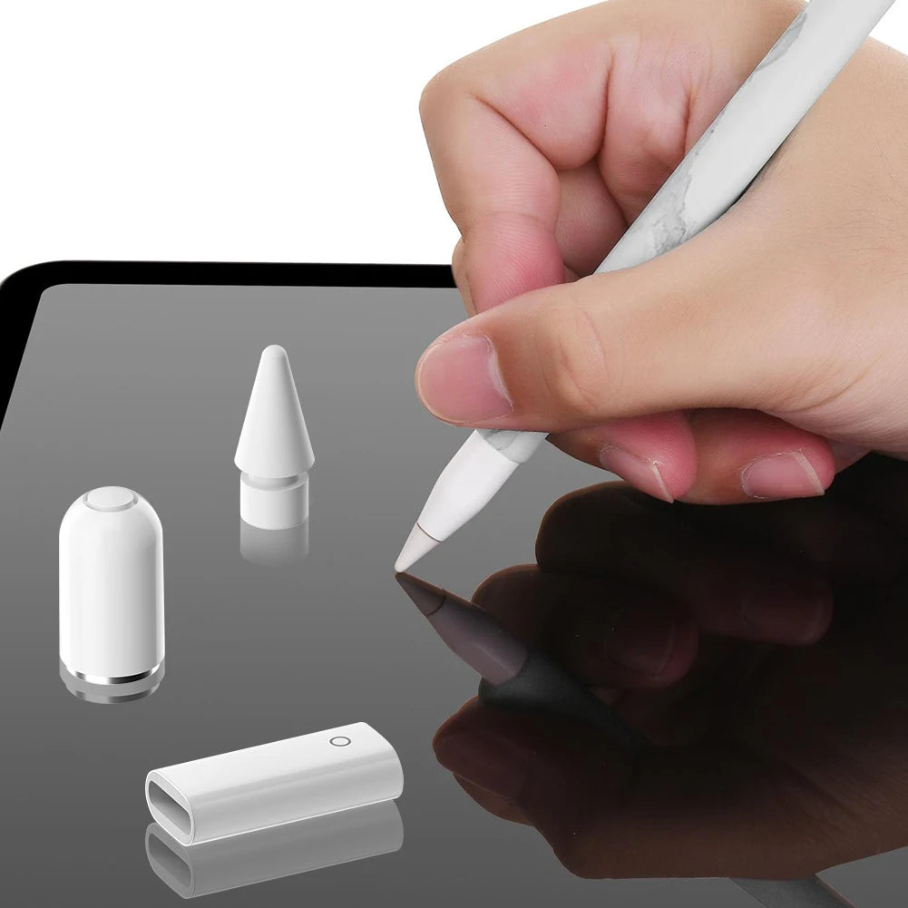 3 in 1 Magnetic Replacement Pencil Cap+Nib+Charging Adapter Pencil 1St Generation,Stylus Accessories Pencil
