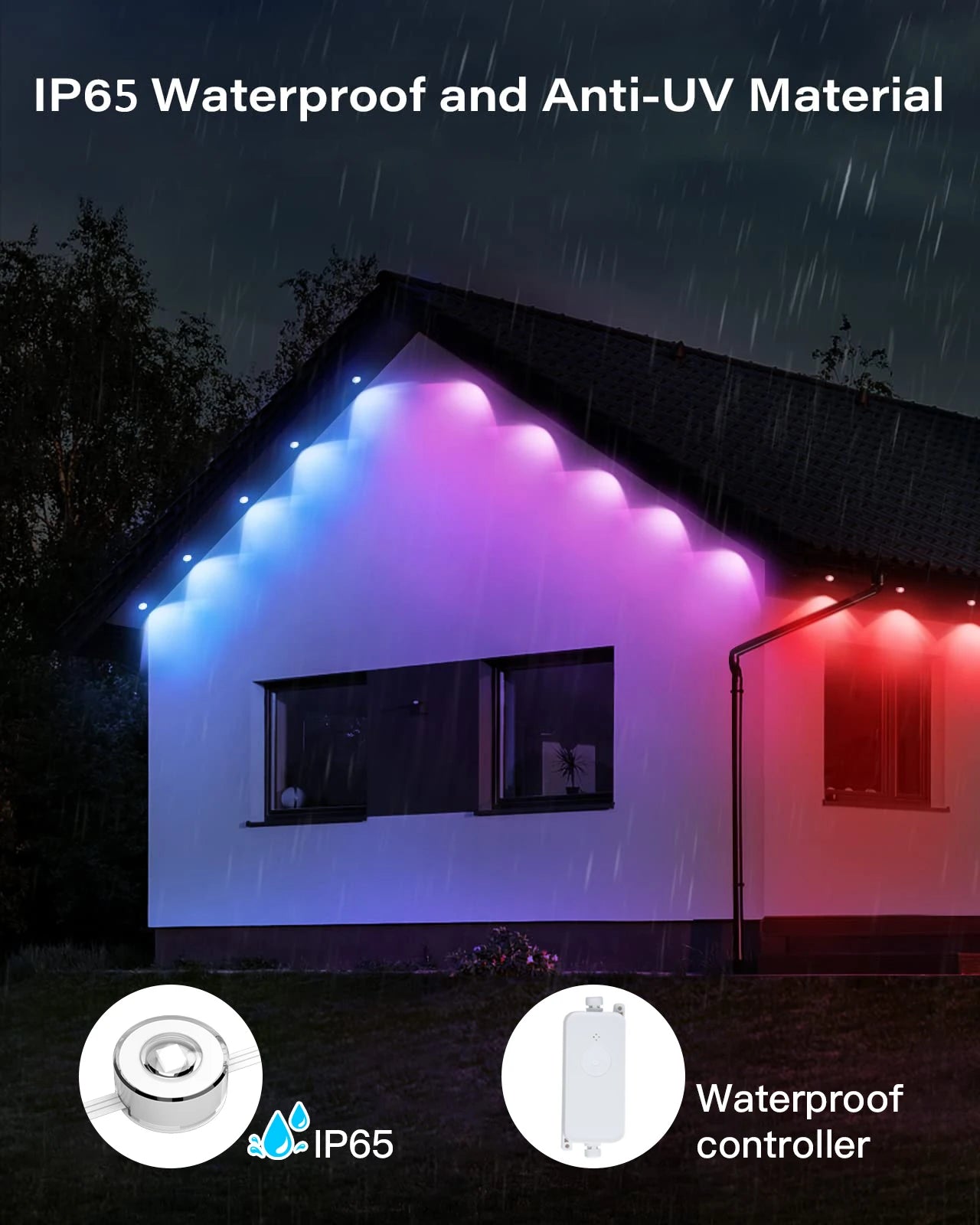 RGBIC String Downlight Smart LED String Light Work with Alexa Color Changing Indoor Wall Light Fixture for Party Music Sync
