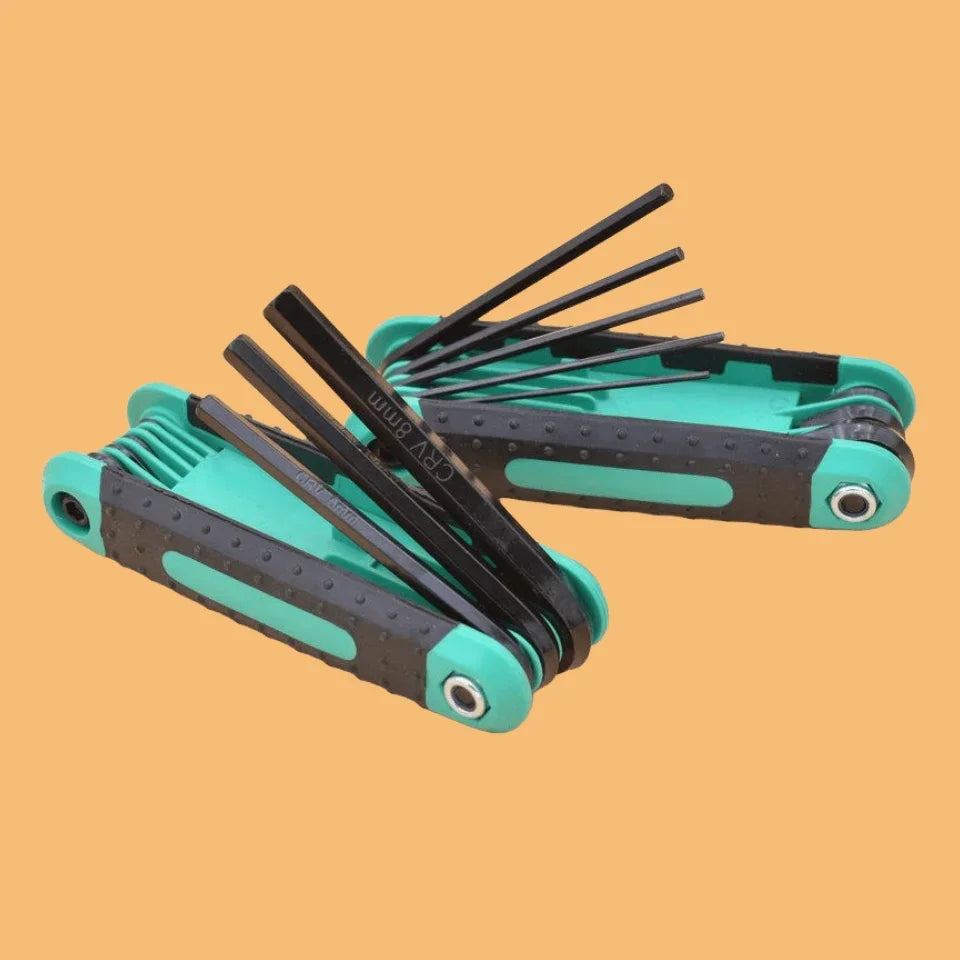 8 in 1 Folding Allen Wrench Set Metric Allen Key Set Tool or Folding Tamper Proof Torx Key Set Portable Star Wrench Kit