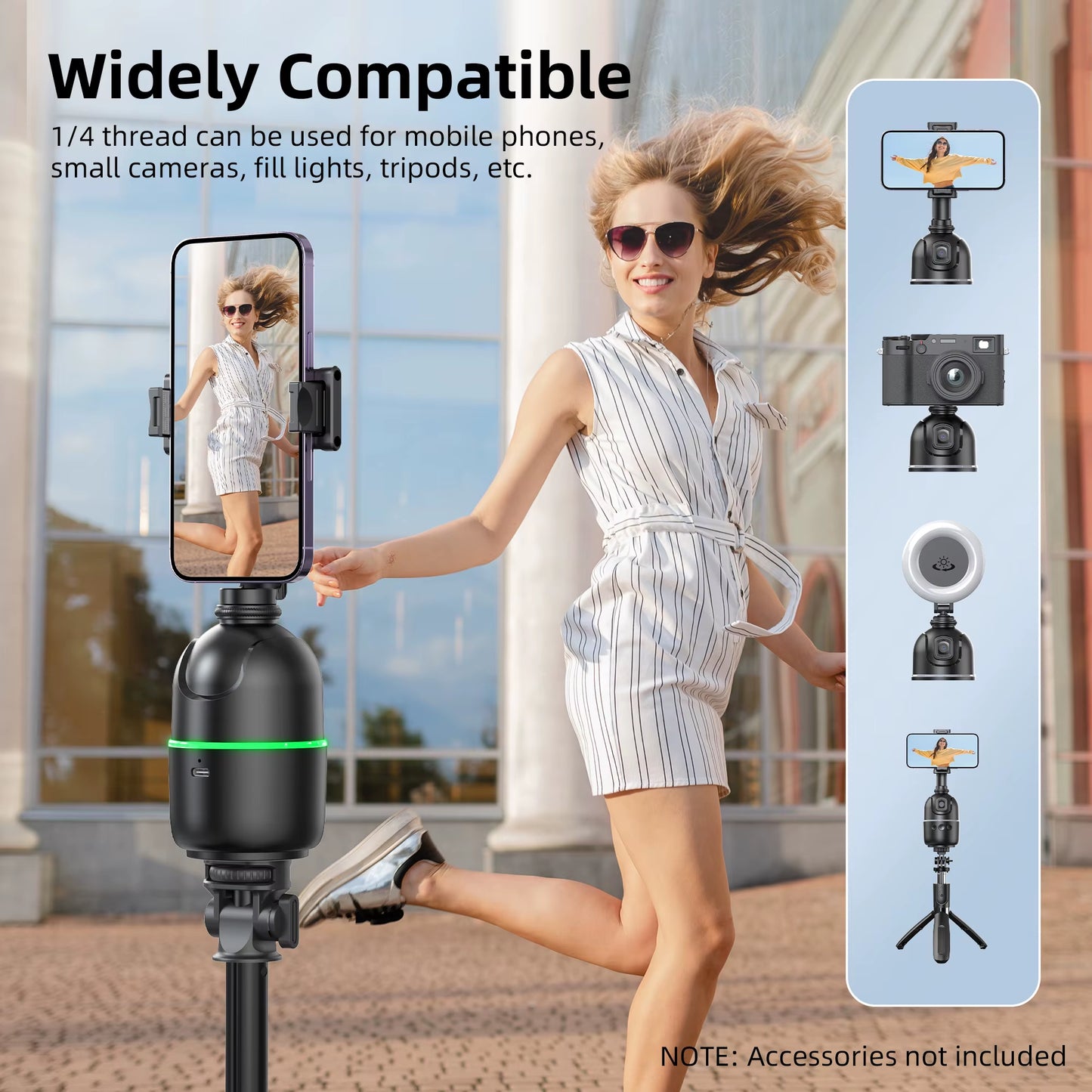 P03 Gimbal Stabilizer 360 Rotation Follow Focus Auto Face Tracking Tripod Desktop Cell Phone Holder for Live/Photo