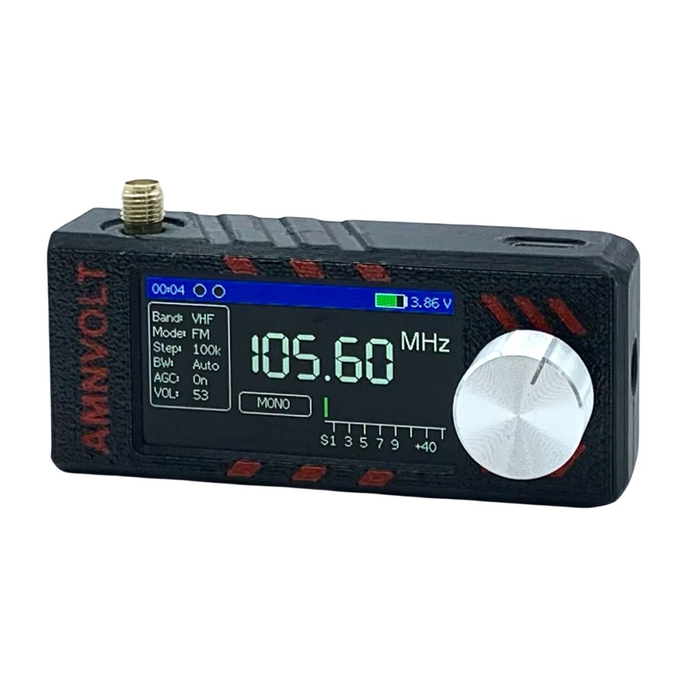 Upgraded SI4732 DSP Radio LSB USB AM FM FM/AM Radio Headphone Amplifier Bandwidth/Brightness Adjust 1.9In IPS Screen Mini Radio