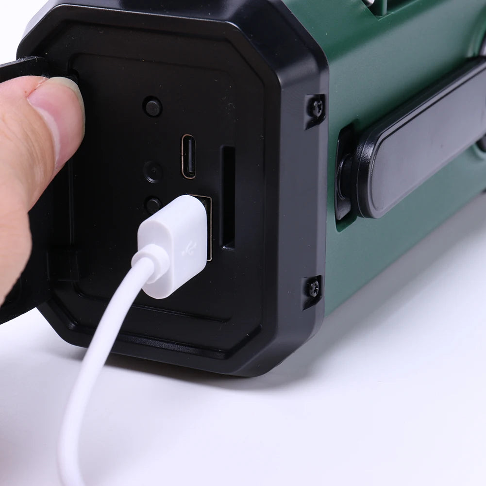 10000Mah Emergency Weather Radio AM/FM/WB Solar Radio LED Emergency Power Bank Flashlight Reading Lamp Type-C Charging SOS Alarm