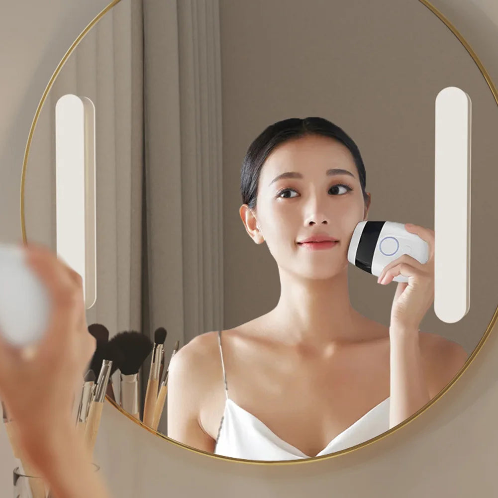 Wireless LED Makeup Mirror Light USB Charging Adjustable Color Brightness & Angle Simple Bedside Lamp for Home Bathroom