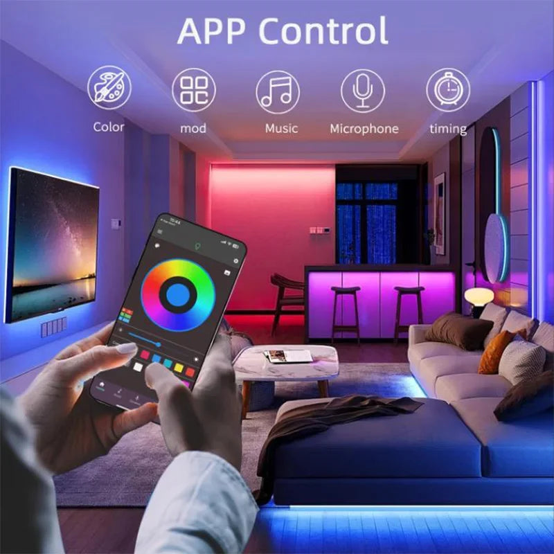 USB RGB Neon LED Strip 1M 2M 3M 5M Wifi 5V RGB Strip Work with Tuya App/Smart Life/Alexa for Game Home Neon Decor Lighting Spe