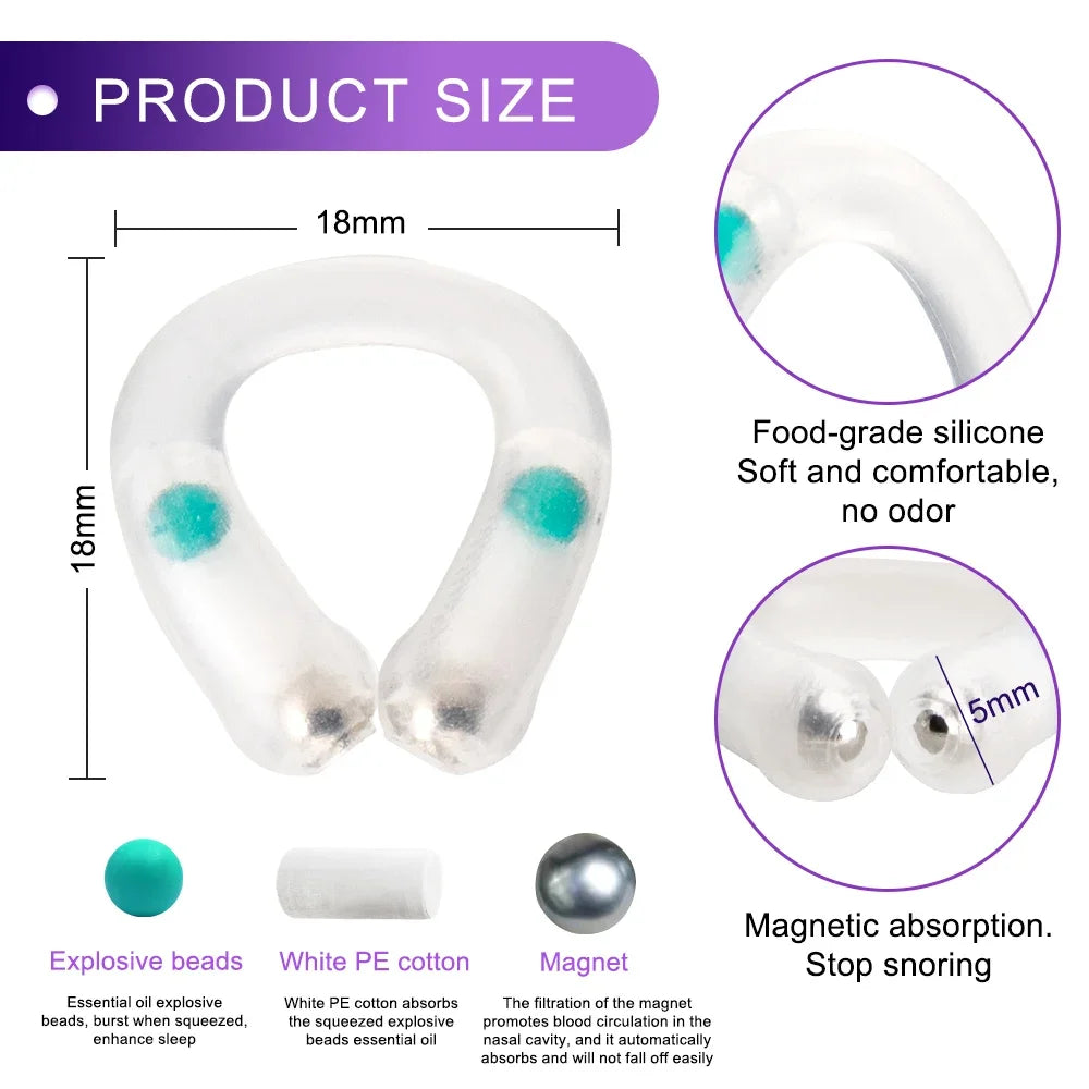 Anti Snoring Device Nose Clips Nasal Breathing Dilators Explosion Bead Snore Stopper Increase Sports Air Intake Improve Sleeping