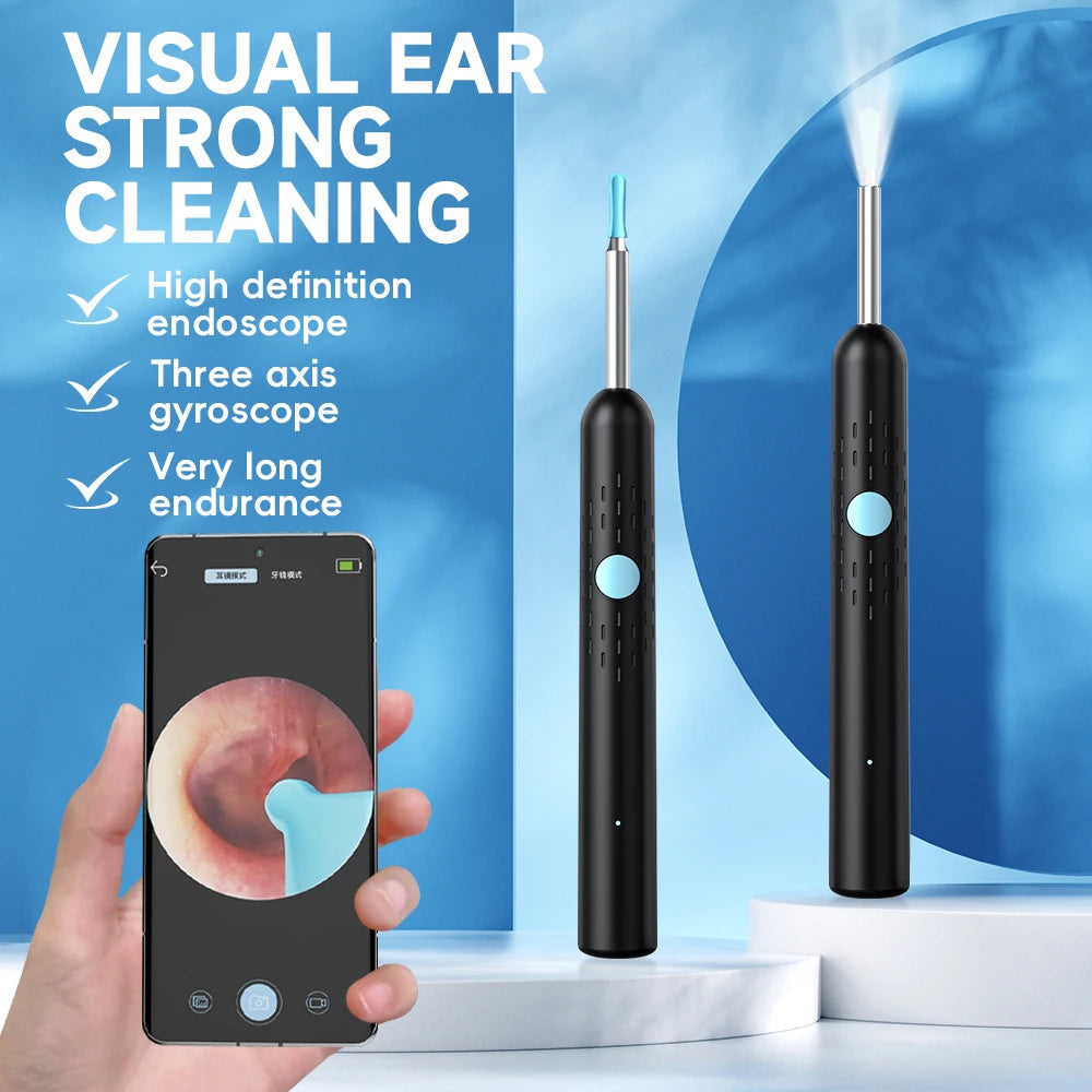 Ear Cleaner High Precision Ear Wax Removal Tool with Camera with LED Light Wireless Cleaner Smart Ear Cleaning Kit Health Care