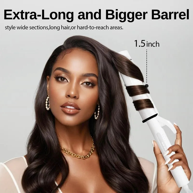 Curling Iron 1 1/2 Inch, Ceramic Tourmaline Curling Wand for Long Hair, 40000000 Negative Ions