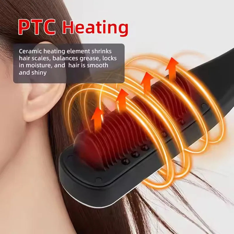Professional Hair Straightener Steampod Hot Mist Steam Iron with Water Brush Anti-Scald Negative Ion Ceramic Comb Curling Hair