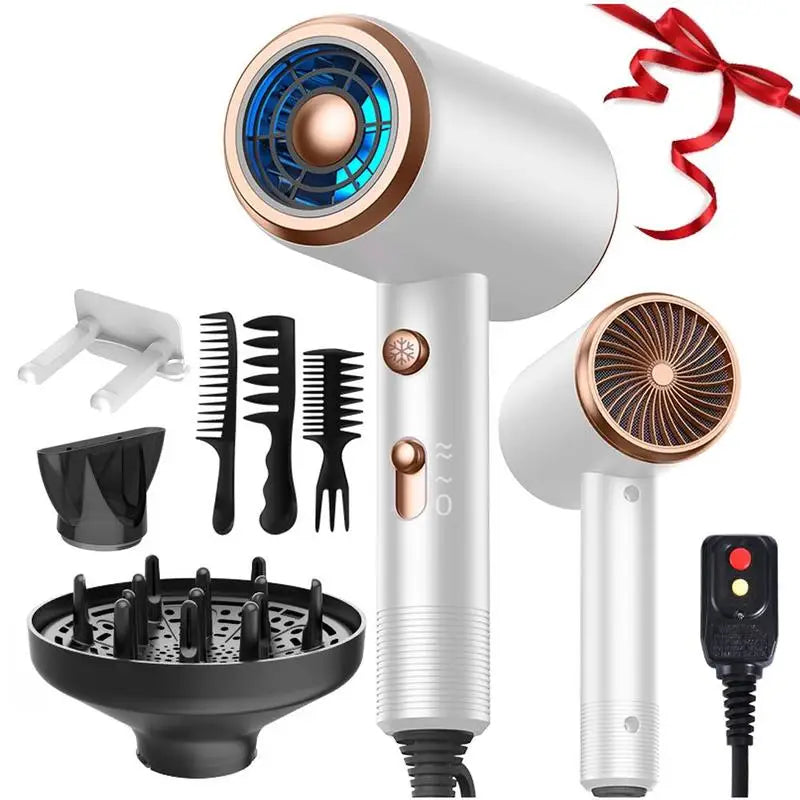 Hair Dryer with Diffuser Kit,1 Set Powerful Hair Dryer with Comb and Diffuser, Lightweight, Suitable for Straight and Curly Hair