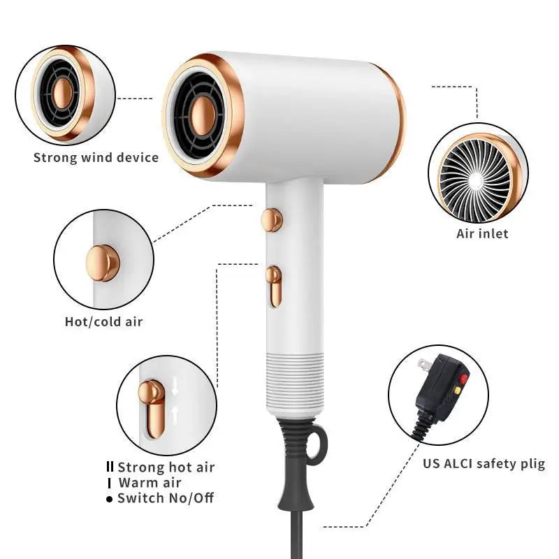 Hair Dryer with Diffuser Kit,1 Set Powerful Hair Dryer with Comb and Diffuser, Lightweight, Suitable for Straight and Curly Hair