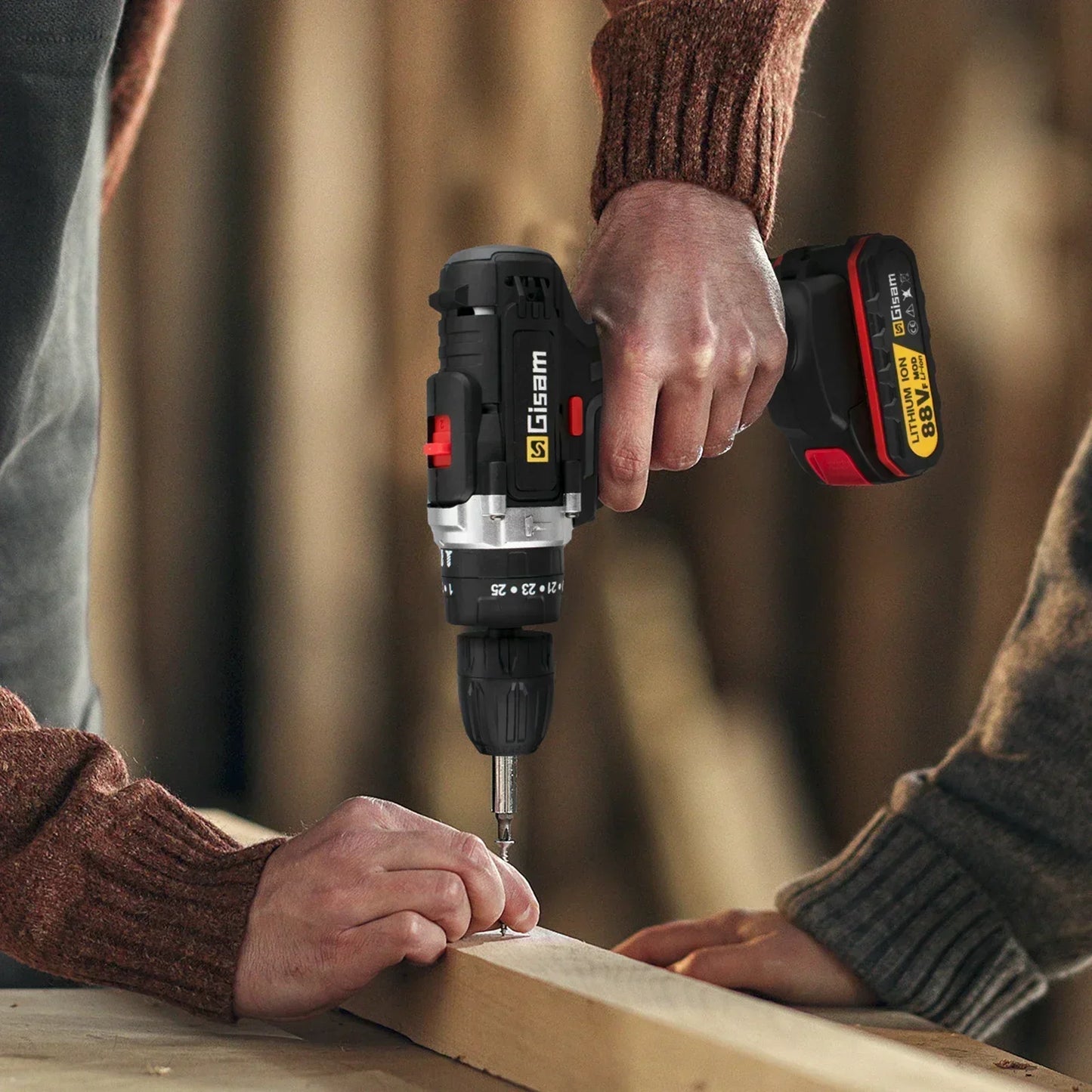 28+3 Torque Cordless Screwdriver Drill 3 in 1 Mini Electric Impact Drill Screwdriver Woodworking DIY Power Tool Lithium Battery