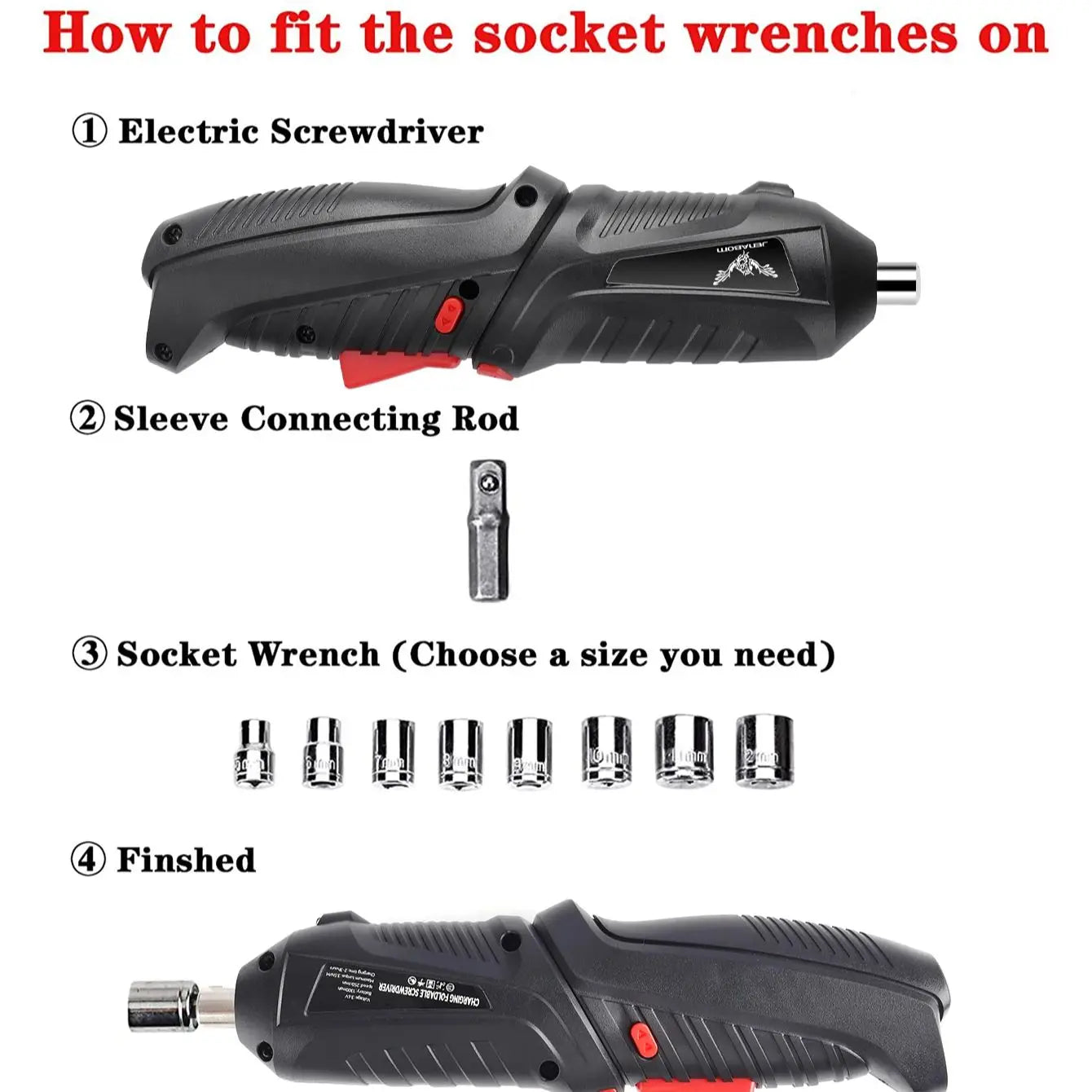 8 in 1 Electric Screwdriver Cordless Drill Screwdriver Bits Set Rechargeable 3.6V Li-Ion 3.5N·M for Home Improvement DIY Project