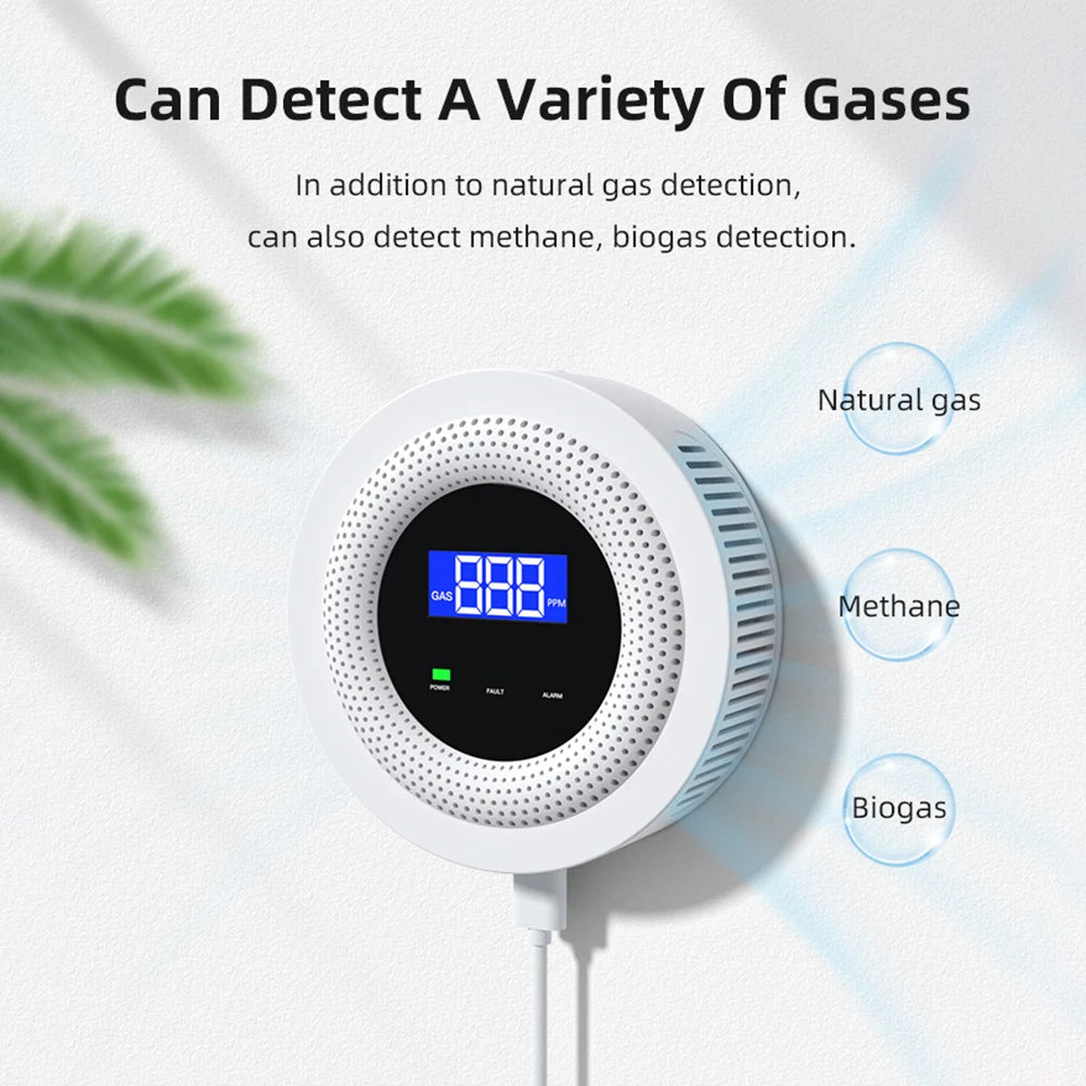Tuya Gas Leak Sensor Sound Alarm Propane Detector Multifunctional Home Gas Alarm Bluetooth-Compatible for LPG Gas Biogas Methane