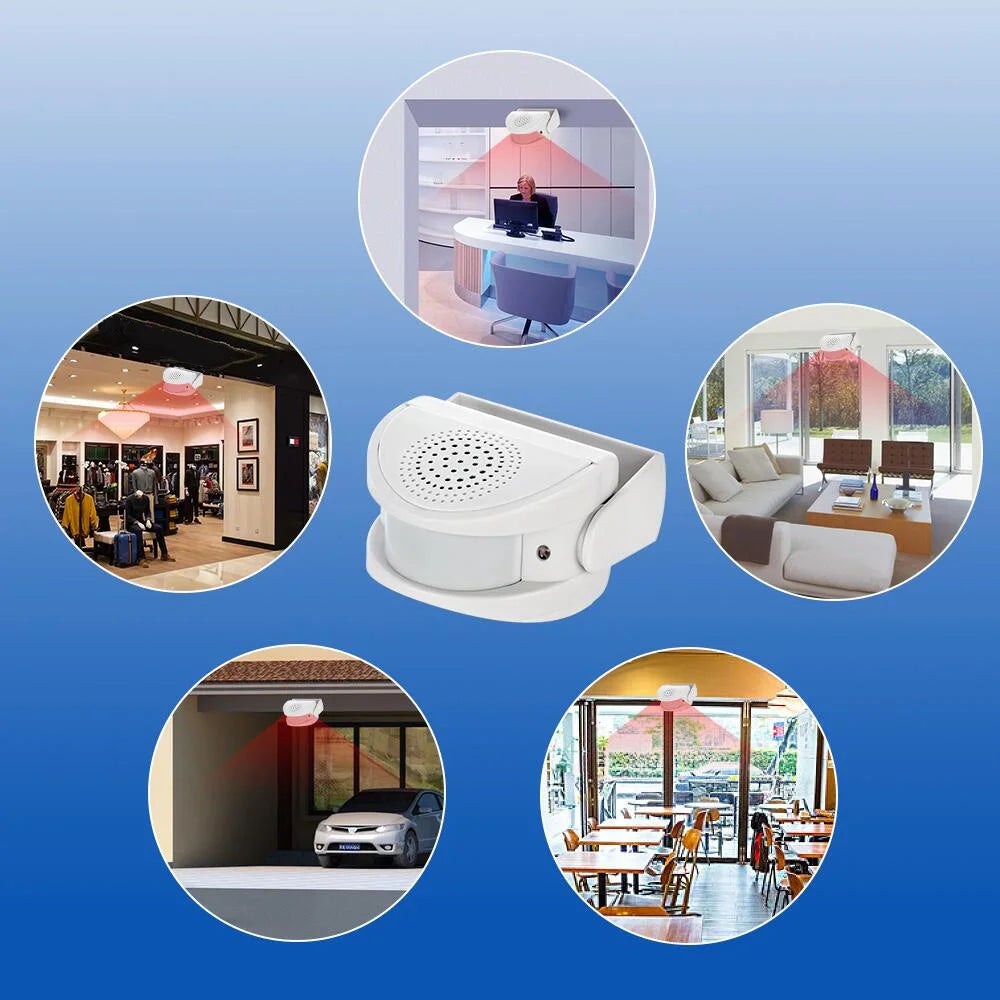 32 Songs Wireless PIR Motion Sensor Door Bell Chime Welcome Chime Bell for Shop Home Hotel Security
