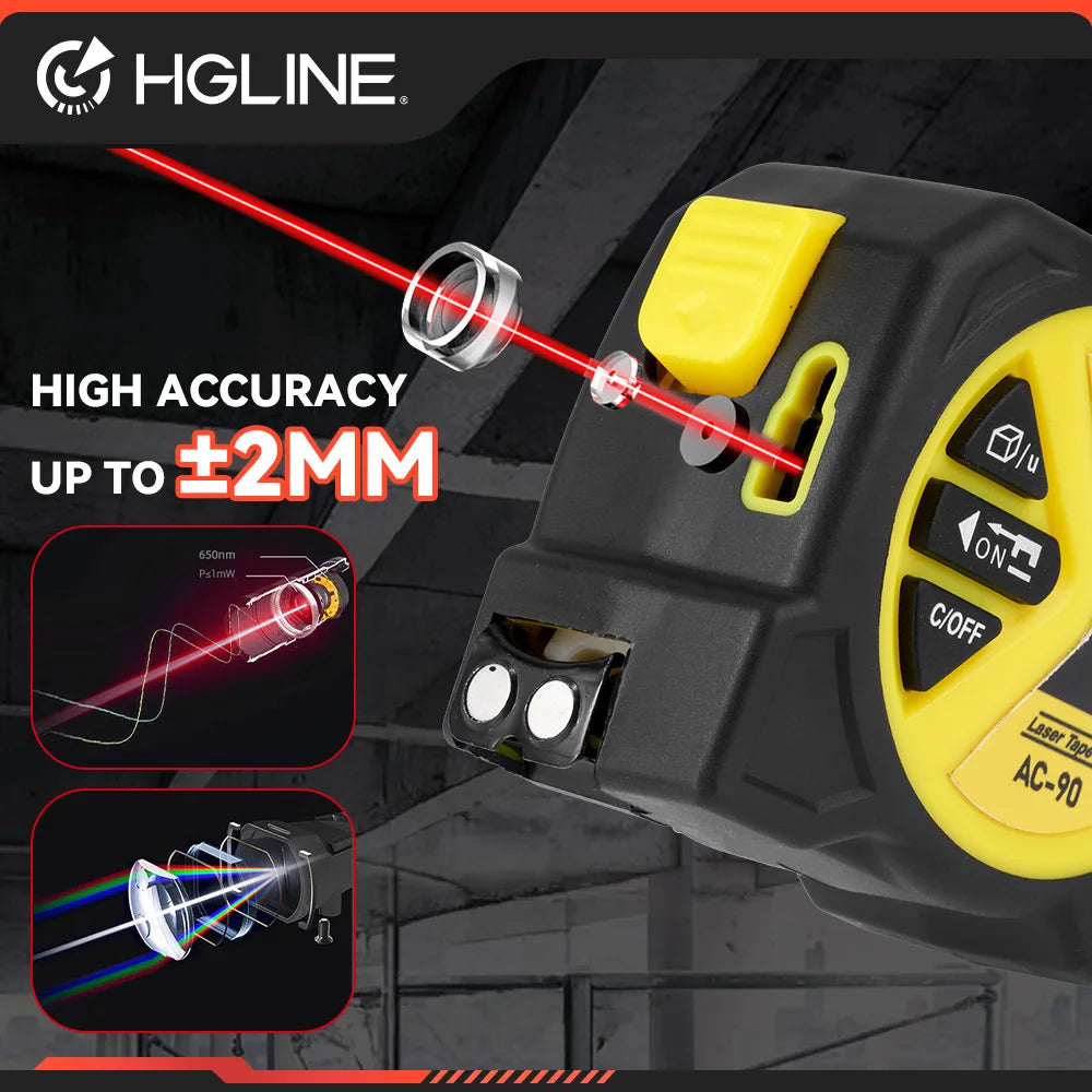 50M/60M Laser Tape Measure 5M Tape Measure Ruler LCD Power Display Electronic Ruler Laser Rangefinder Measure Powertool