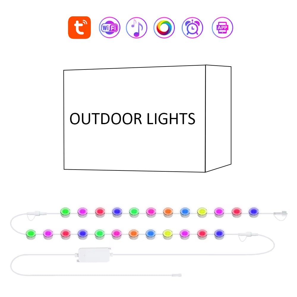 RGBIC String Downlight Smart LED String Light Work with Alexa Color Changing Indoor Wall Light Fixture for Party Music Sync