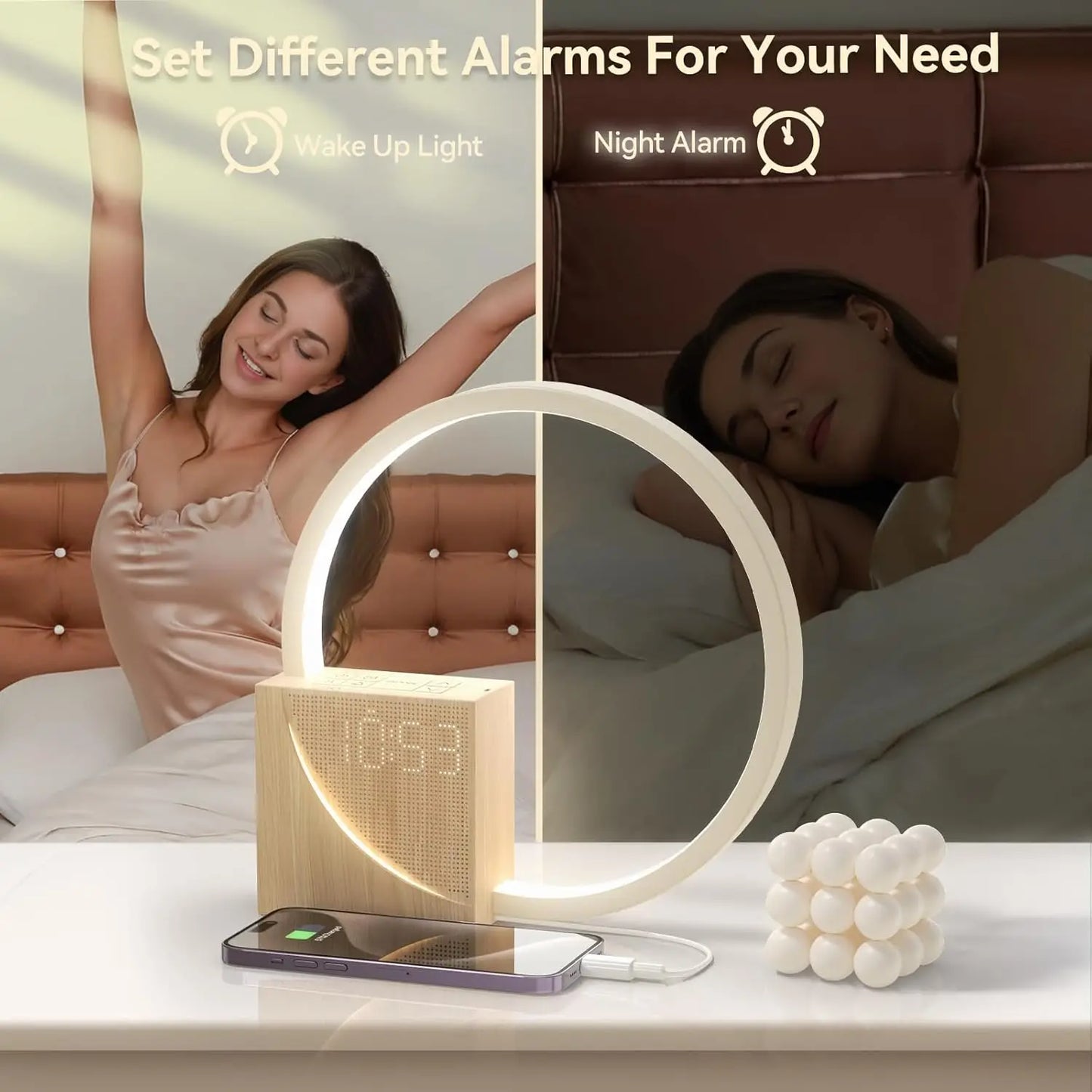 Sunrise Alarm Clock for Heavy Sleepers Adults, Wake-Up Light, Sleep Aid 10 White Noise Sound Machines