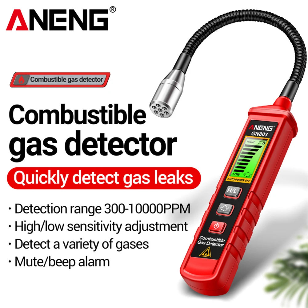 Gas Leak Detector Adjustable Sensitivity Combustible Gas Detector Portable Gas Tester Locating the Source of Methane Natural Gas