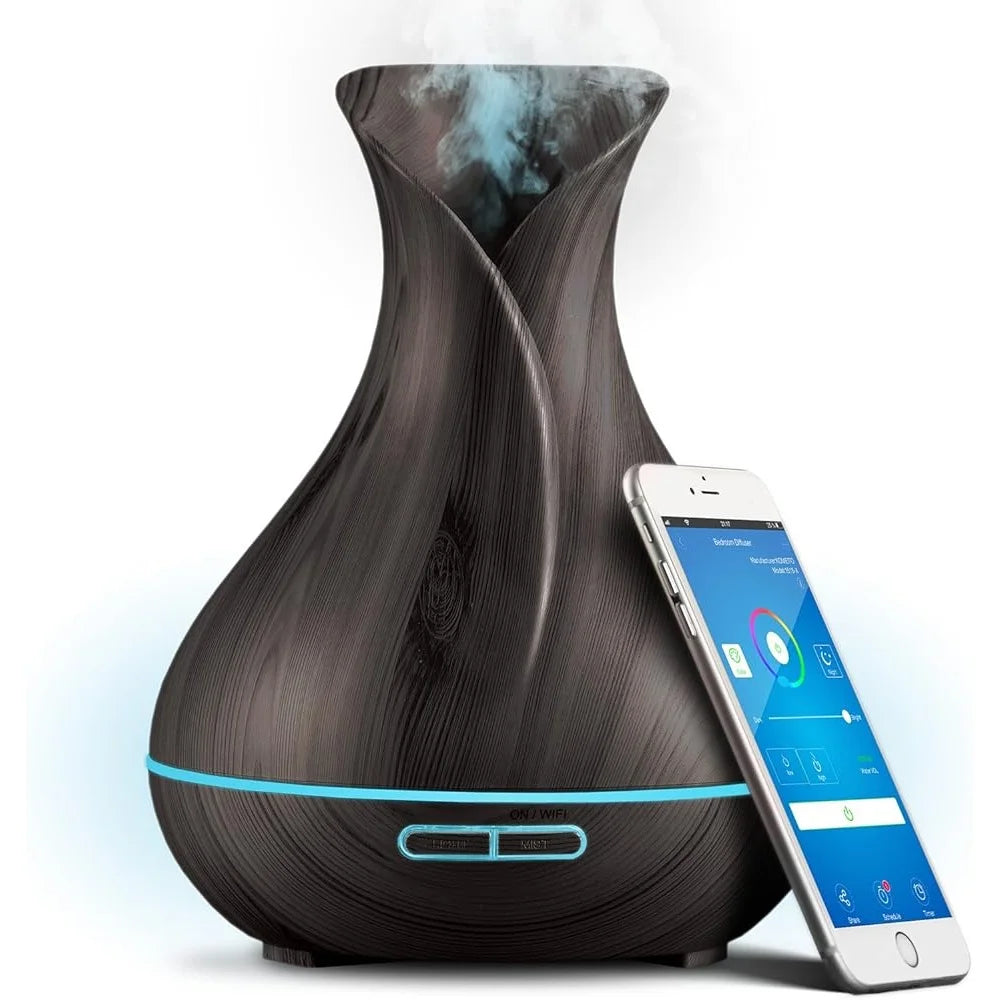 Smart Wifi Essential Oil Aromatherapy Diffuser Humidifier 400Ml Ultrasonic Voice Control Alexa Google Home App Timer