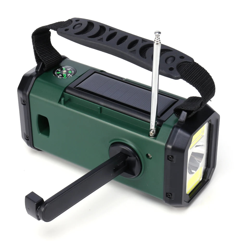 10000Mah Emergency Weather Radio AM/FM/WB Solar Radio LED Emergency Power Bank Flashlight Reading Lamp Type-C Charging SOS Alarm